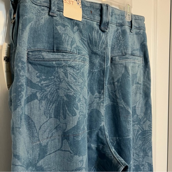 NWT Anthropologie Pilcro The Skipper High Rise Wide Leg Cropped Floral  Size 33T - Picture 5 of 13